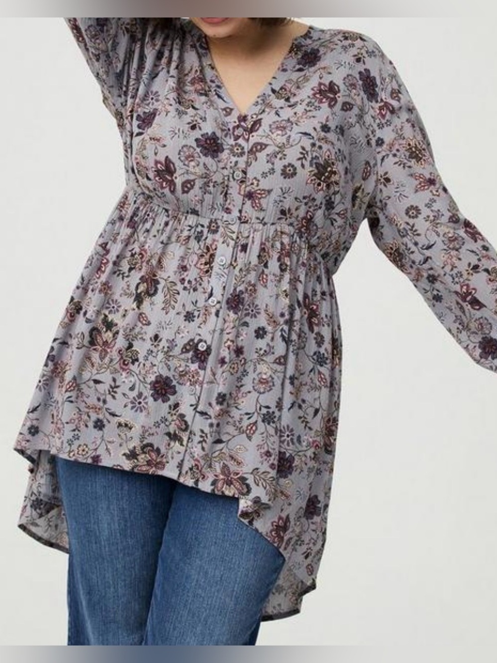 NWT Torrid crinkle gauze babydoll high low tunic top, Torrid size 1, 1X